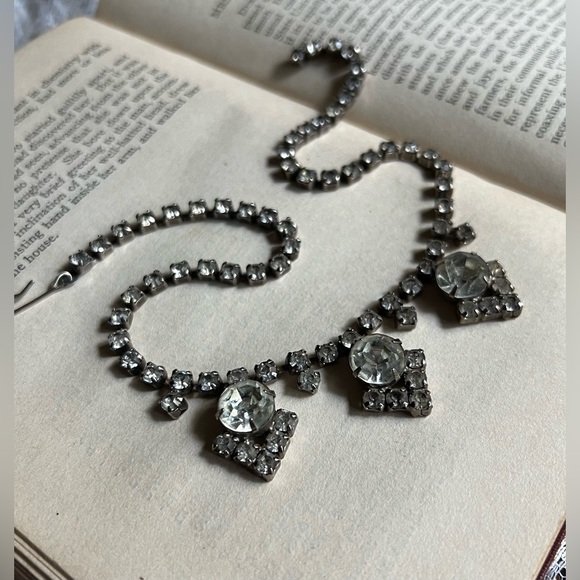Vintage Rhinestone Choker Necklace - Picture 1 of 6